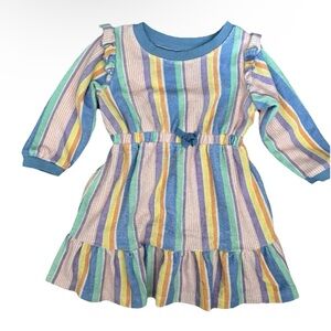 Ruffle Butts Dresses Terry Cloth Striped Long Sleeve Coverup Tank Dress Size 2T